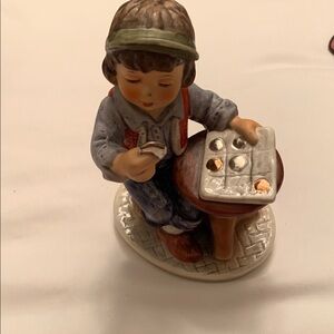 Goebel Vintage Figurine with Boy and Tic-tac-Toe Board